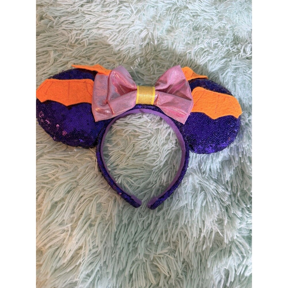 NEW Disney Parks Inspired Purple & Orange Glitter Figment Custom Ears Headband